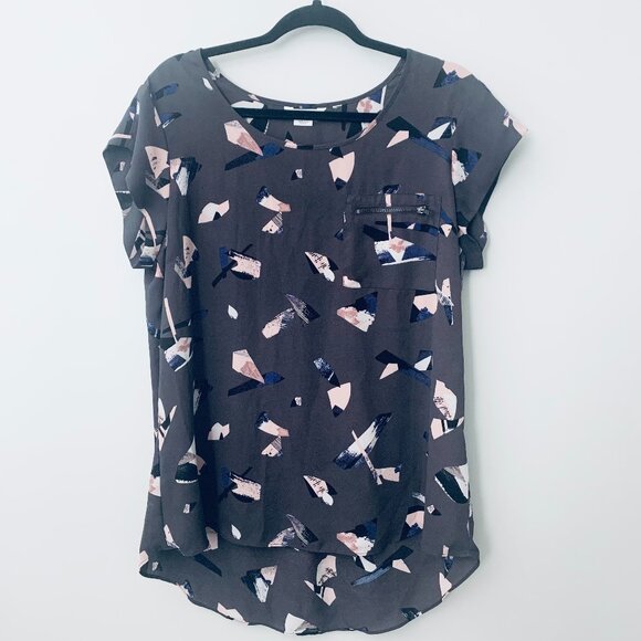 Reitmans Grey Blouse modern pattern Size XL - Picture 1 of 7